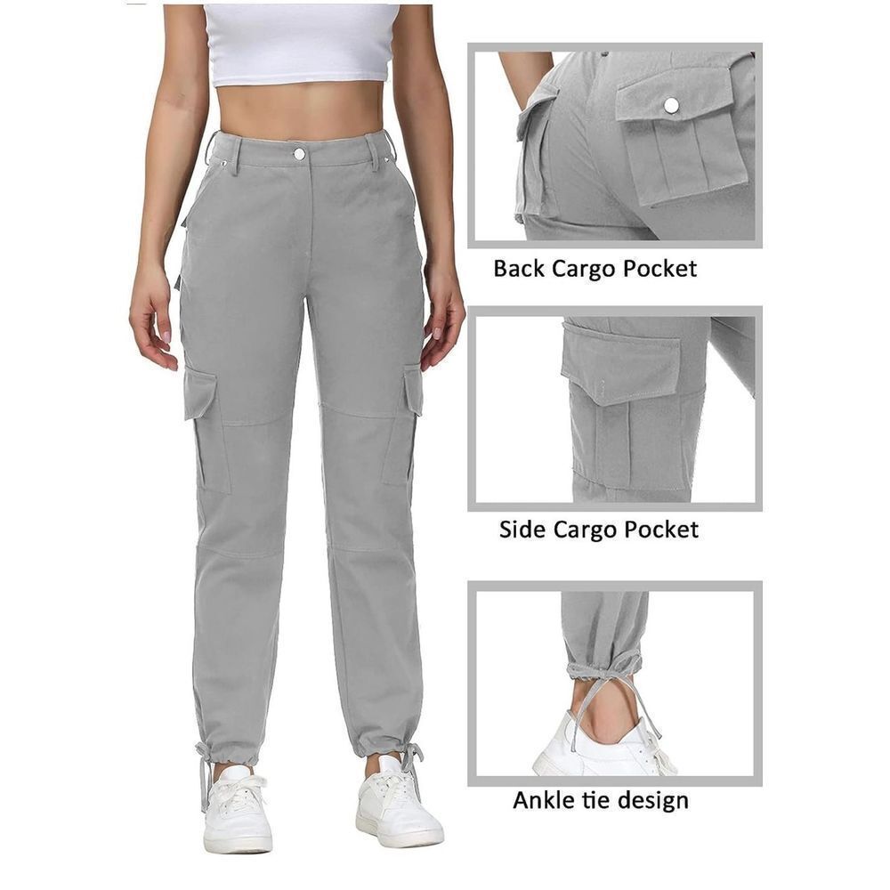 Women Cargo Pants Casual Relaxed Fit Jogger Pants with 6 Pockets for Hiking  - Picture 5 of 6